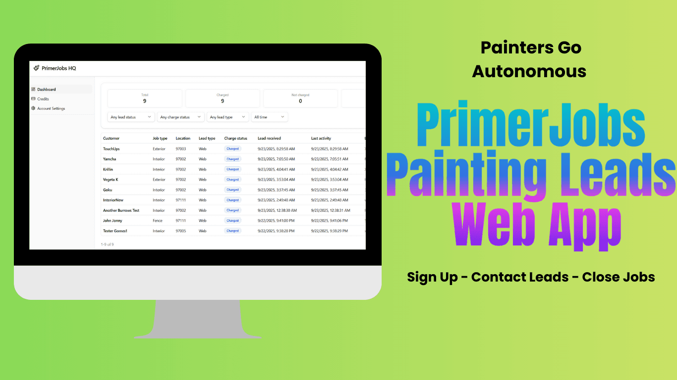 Painters - Stop and Check Our Painting Leads Platform!